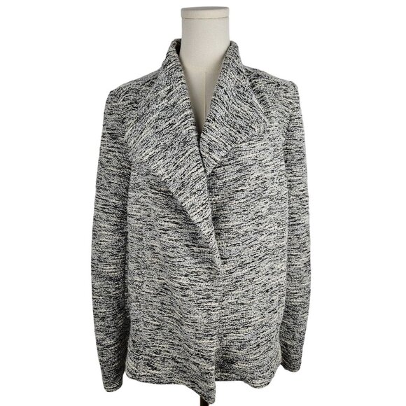 J. Mclaughlin Blazer Jacked Sweater Size XL Textured Open Front Gray Marled - Picture 1 of 11